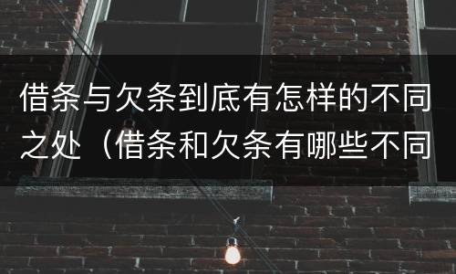 借条与欠条到底有怎样的不同之处（借条和欠条有哪些不同之处?）