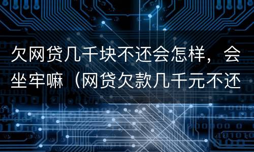 欠网贷几千块不还会怎样，会坐牢嘛（网贷欠款几千元不还怎么办）