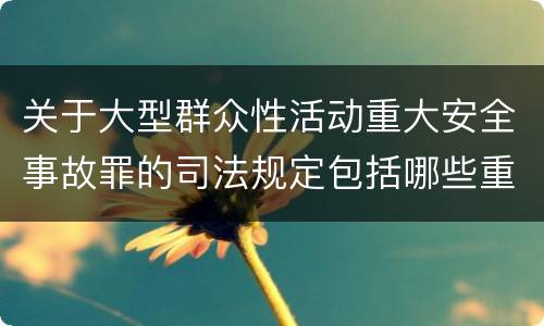 关于大型群众性活动重大安全事故罪的司法规定包括哪些重要内容
