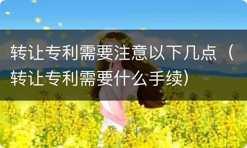 转让专利需要注意以下几点（转让专利需要什么手续）