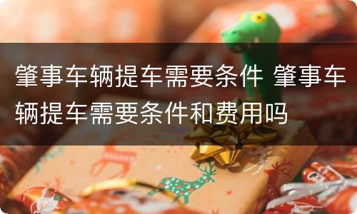 肇事车辆提车需要条件 肇事车辆提车需要条件和费用吗