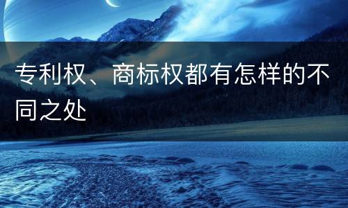 专利权、商标权都有怎样的不同之处