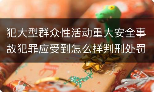 犯大型群众性活动重大安全事故犯罪应受到怎么样判刑处罚