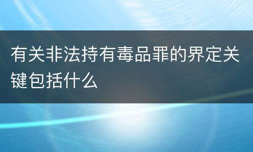 有关非法持有毒品罪的界定关键包括什么