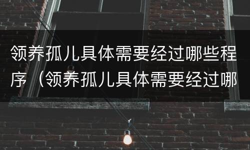 领养孤儿具体需要经过哪些程序（领养孤儿具体需要经过哪些程序呢）