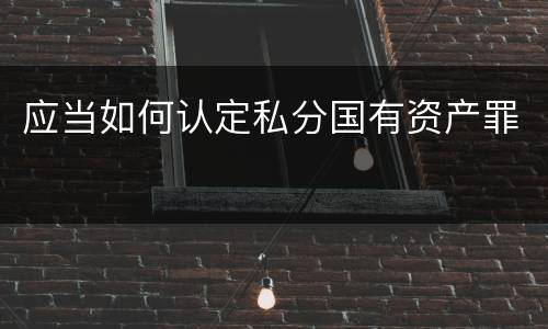 应当如何认定私分国有资产罪