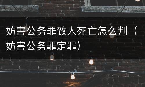 妨害公务罪致人死亡怎么判（妨害公务罪定罪）
