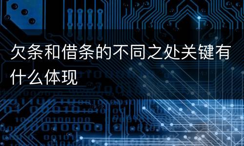 欠条和借条的不同之处关键有什么体现