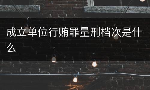 成立单位行贿罪量刑档次是什么