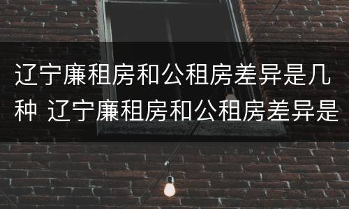 辽宁廉租房和公租房差异是几种 辽宁廉租房和公租房差异是几种类型