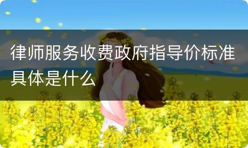 律师服务收费政府指导价标准具体是什么