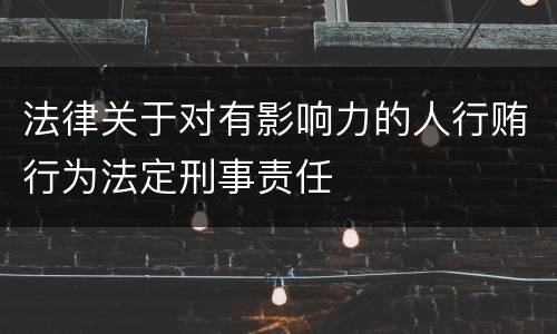 法律关于对有影响力的人行贿行为法定刑事责任