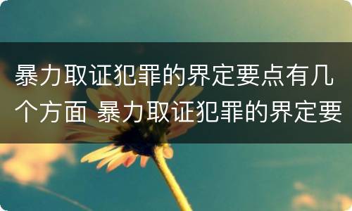 暴力取证犯罪的界定要点有几个方面 暴力取证犯罪的界定要点有几个方面