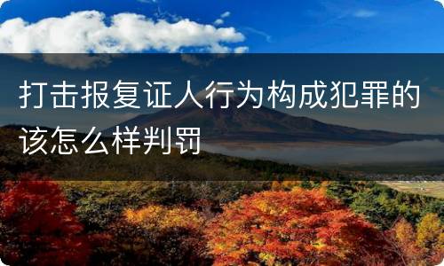 打击报复证人行为构成犯罪的该怎么样判罚