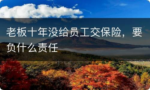 老板十年没给员工交保险，要负什么责任