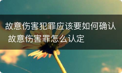 故意伤害犯罪应该要如何确认 故意伤害罪怎么认定