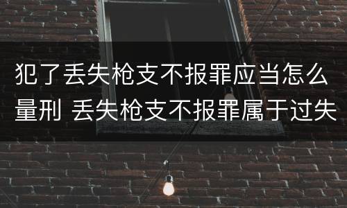 犯了丢失枪支不报罪应当怎么量刑 丢失枪支不报罪属于过失犯罪吗