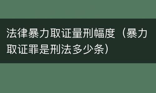 法律暴力取证量刑幅度（暴力取证罪是刑法多少条）