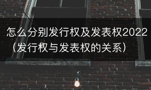怎么分别发行权及发表权2022（发行权与发表权的关系）