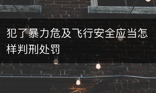 犯了暴力危及飞行安全应当怎样判刑处罚