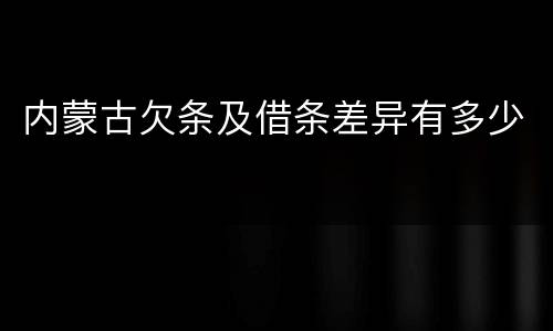 内蒙古欠条及借条差异有多少
