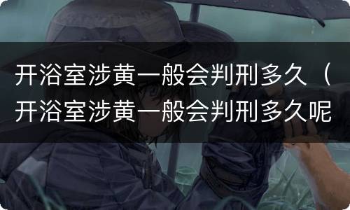 开浴室涉黄一般会判刑多久（开浴室涉黄一般会判刑多久呢）