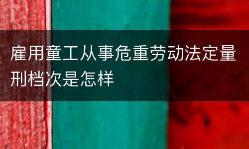 雇用童工从事危重劳动法定量刑档次是怎样