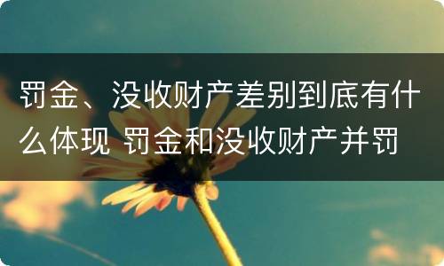 罚金、没收财产差别到底有什么体现 罚金和没收财产并罚