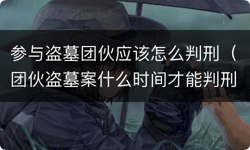 参与盗墓团伙应该怎么判刑（团伙盗墓案什么时间才能判刑）
