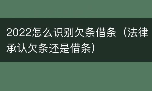 2022怎么识别欠条借条（法律承认欠条还是借条）