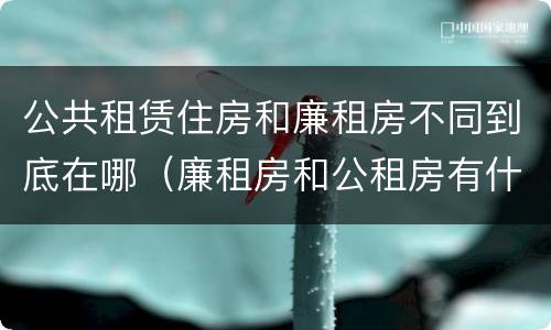 公共租赁住房和廉租房不同到底在哪（廉租房和公租房有什么不同）