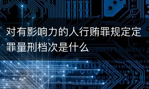 对有影响力的人行贿罪规定定罪量刑档次是什么