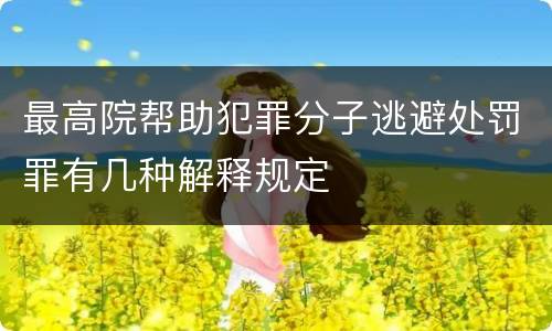 最高院帮助犯罪分子逃避处罚罪有几种解释规定