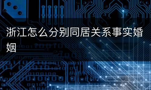 浙江怎么分别同居关系事实婚姻