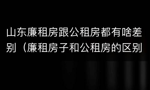 山东廉租房跟公租房都有啥差别（廉租房子和公租房的区别）