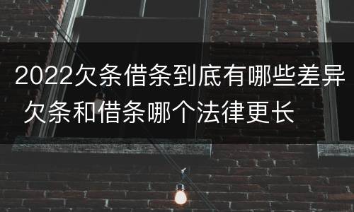 2022欠条借条到底有哪些差异 欠条和借条哪个法律更长