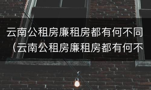 云南公租房廉租房都有何不同（云南公租房廉租房都有何不同之处）
