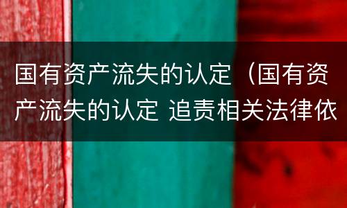 国有资产流失的认定（国有资产流失的认定 追责相关法律依据）