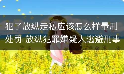 犯了放纵走私应该怎么样量刑处罚 放纵犯罪嫌疑人逃避刑事责任