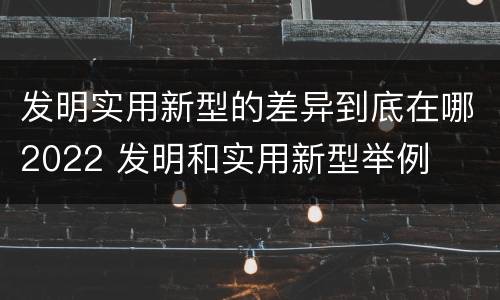发明实用新型的差异到底在哪2022 发明和实用新型举例