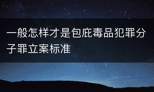 一般怎样才是包庇毒品犯罪分子罪立案标准