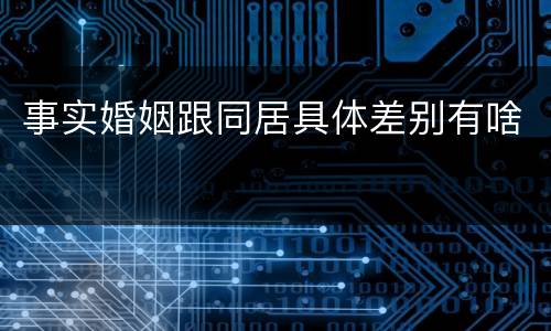 事实婚姻跟同居具体差别有啥