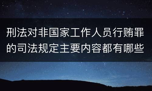 刑法对非国家工作人员行贿罪的司法规定主要内容都有哪些
