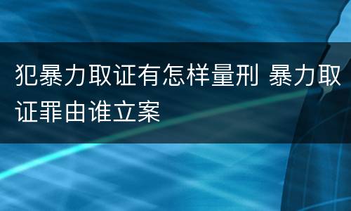 犯暴力取证有怎样量刑 暴力取证罪由谁立案