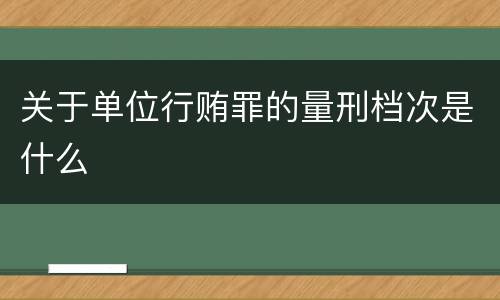关于单位行贿罪的量刑档次是什么