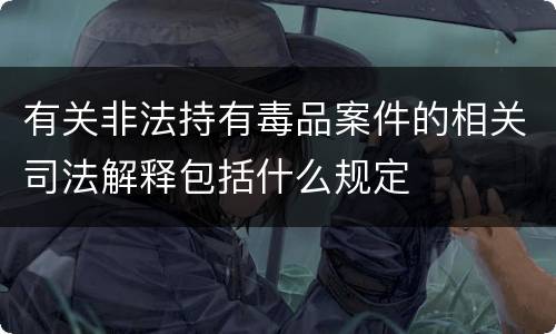 有关非法持有毒品案件的相关司法解释包括什么规定