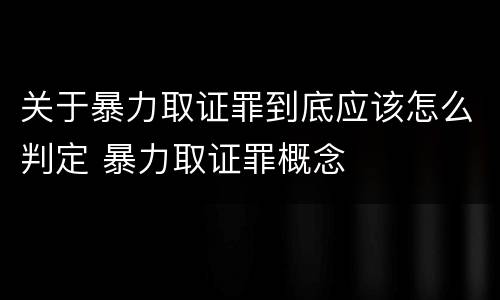 关于暴力取证罪到底应该怎么判定 暴力取证罪概念