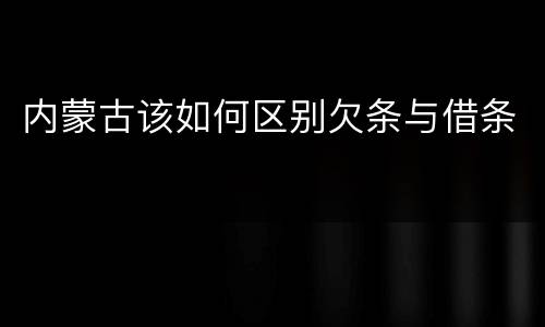 内蒙古该如何区别欠条与借条