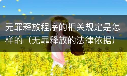 无罪释放程序的相关规定是怎样的（无罪释放的法律依据）