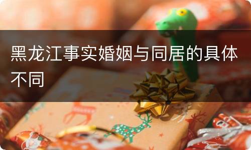 黑龙江事实婚姻与同居的具体不同